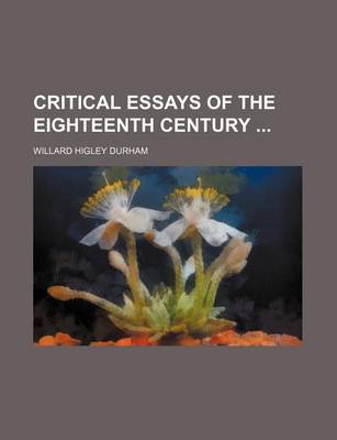 Book cover for Critical Essays of the Eighteenth Century