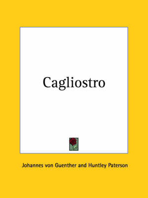 Book cover for Cagliostro (1929)