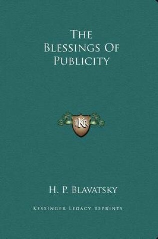 Cover of The Blessings of Publicity