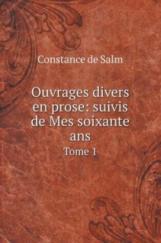 Cover of Ouvrages divers en prose