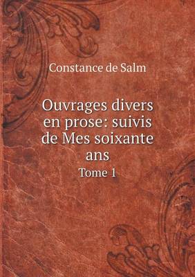 Book cover for Ouvrages divers en prose