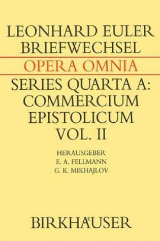 Cover of Briefwechsel von Leonhard Euler mit Johann I Bernoulli und Niklaus I Bernoulli