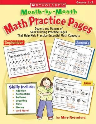 Book cover for Month-By-Month Math Practice Pages