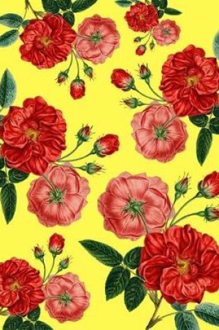 Cover of Vintage Red Roses Yellow Journal Notebook