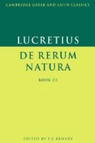 Cover of Lucretius: De Rerum Natura Book 3