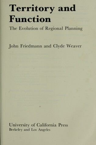 Cover of Friedman: Territory and Function (Paper)