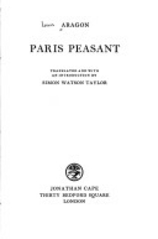 Cover of Paris Peasant