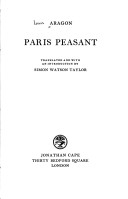 Book cover for Paris Peasant