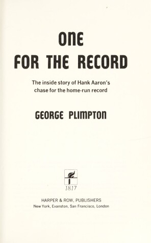 Book cover for One for the Record