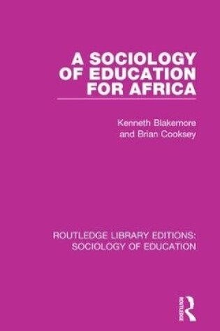 Cover of A Sociology of Education for Africa