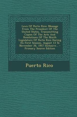 Cover of Laws of Porto Rico