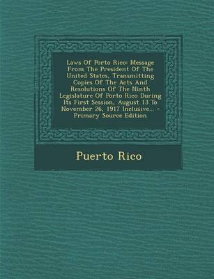 Book cover for Laws of Porto Rico