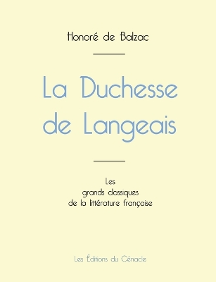 Book cover for La Duchesse de Langeais de Balzac (édition grand format)