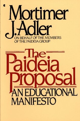 Cover of The Paideia Proposal