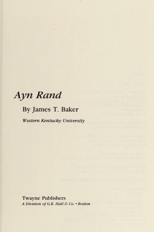 Cover of Ayn Rand