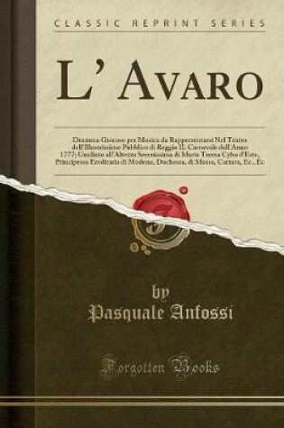 Cover of L' Avaro