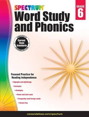 Cover of Spectrum Word Study and Phonics, Grade 6