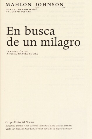 Cover of En Busca de Un Milagro