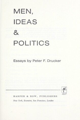 Cover of Men, Ideas & Politics