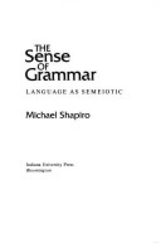 Cover of Sense of Grammar