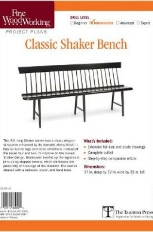 Cover of Fine Woodworking's Classic Shaker Bench Plan