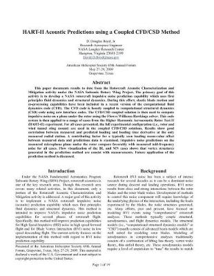 Book cover for Hart-II Acoustic Predictions Using a Coupled Cfd/CSD Method