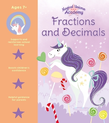Book cover for Magical Unicorn Academy: Fractions and Decimals
