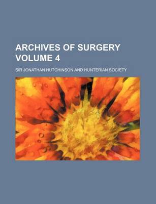 Book cover for Archives of Surgery Volume 4