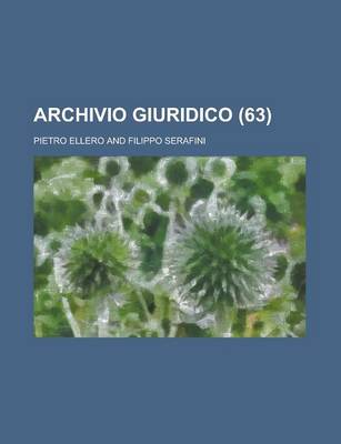 Book cover for Archivio Giuridico (63)