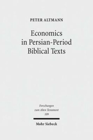 Cover of Economics in Persian-Period Biblical Texts