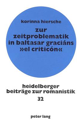 Cover of Zur Zeitproblematik in Baltasar Gracians -El Criticon-