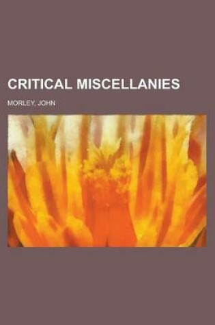 Cover of Critical Miscellanies Volume 1