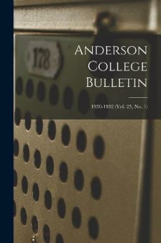 Cover of Anderson College Bulletin; 1950-1952