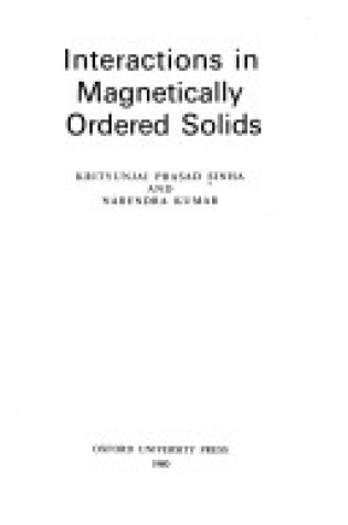 Cover of Interaction in Magnetically Ordered Solids