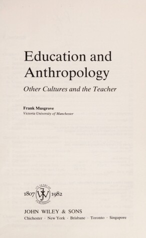 Book cover for Education and Anthropology