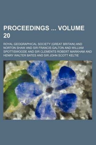 Cover of Proceedings Volume 20