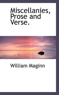 Book cover for Miscellanies, Prose and Verse.