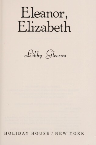 Cover of Eleanor, Elizabeth