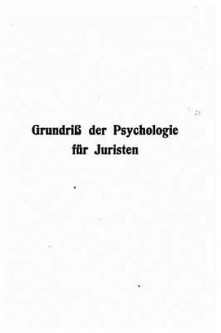 Cover of Grundriss der Psychologie fur Juristen