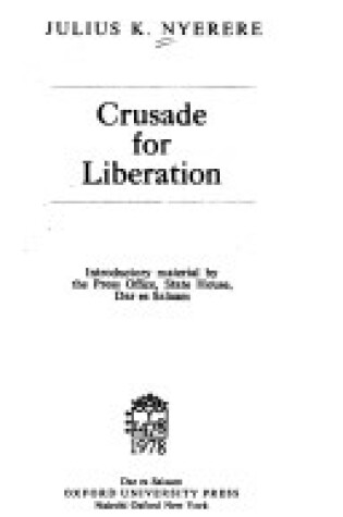 Cover of Crusade for Liberation