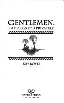 Book cover for Gentlemen, I Address You Privately