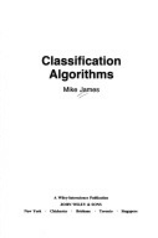 Cover of Classification Algorithms