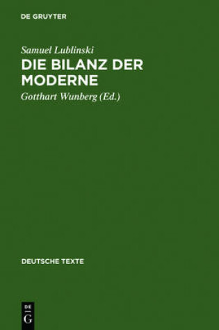Cover of Die Bilanz Der Moderne