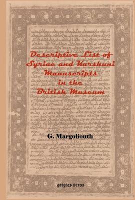 Cover of Descriptive List of Syriac and Karshuni Manuscripts in the British Museum