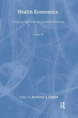 Cover of Health Economics Vol3