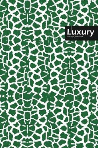 Cover of Luxury Lifestyle, Animal Print, Write-in Notebook, Dotted Lines, Wide Ruled, Medium Size 6 x 9 Inch, 288 Pages (Green)