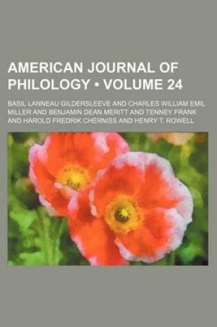 Cover of American Journal of Philology Volume 24
