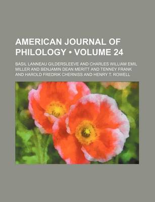 Book cover for American Journal of Philology Volume 24