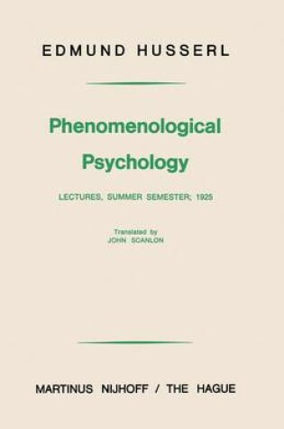 Cover of Phenomenological Psychology