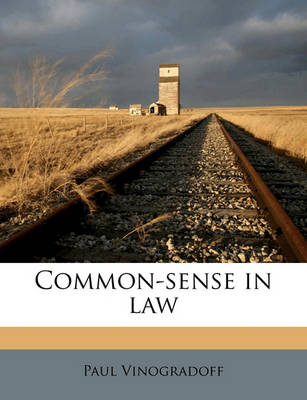 Book cover for Common-Sense in Law